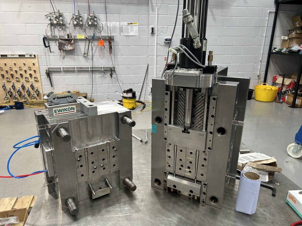 Injection mould tool restored by vapour blasting at Sabre Plastics Tooling, ready to return to production