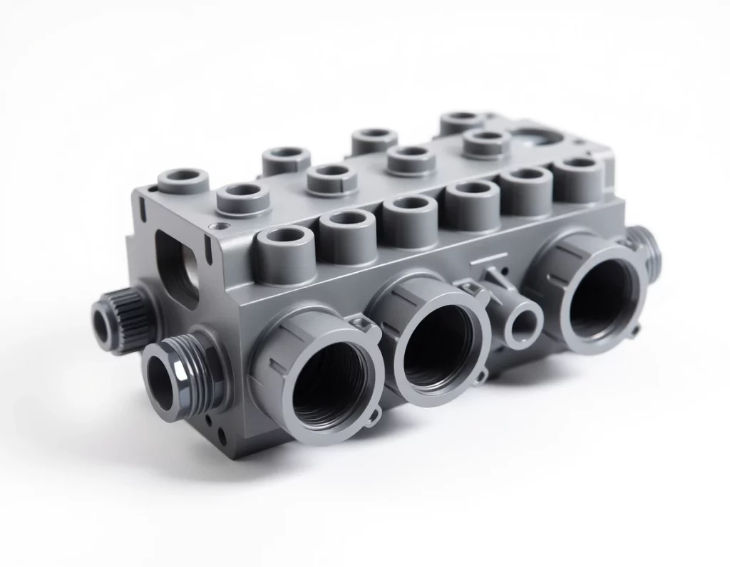 Custom Plastic Manifold Blocks & Fluid Routing Components manufactured by Sabre Plastics Tooling Ltd